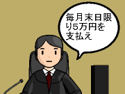 裁判官が「毎月末日限り５万円を支払え」との審判
